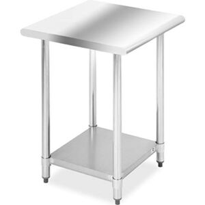 Stainless Steel Work Table Metal Utility Table Commercial Kitchen NSF with Adjustable Table Toot,24Wx24L