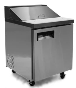 FSE 27.5 Inch Single-Door Refrigerated Commercial Salad/Sandwich Prep Table, 6 Cubic Feet, Stainless Steel, 115 v, (MRSL-1D)