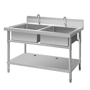 Stainless Steel Sink Commercial Single/double Standing Sinks, for Canteen Kitchens and Restaurants, Wash Basin
