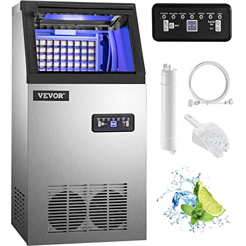Happybuy Commercial Ice Maker Machine, 88LBS/24H Stainless Steel Automatic Ice Machine with 22LBS Storage for Restaurants Bars Cafe, Scoop Connection Hoses Included | The Storepaperoomates Retail Market - Fast Affordable Shopping