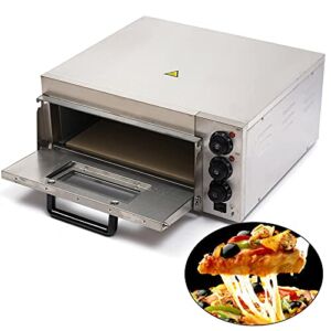 Pizza Oven 2000W 110V Single Deck Commercial Electric Pizza Oven Stainless Steel 11.5 Inch Pizza Snack Oven for Kitchen Restaurant US Stock