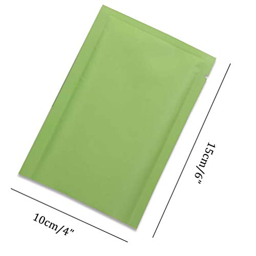 50 Pcs Aluminum Foil Bags Flat Vacuum Seal Bags Sample Pouch for Coffee Tea Nut Candy Jerky Soap Food Storage 3.9″x5.9″ (Green) | The Storepaperoomates Retail Market - Fast Affordable Shopping