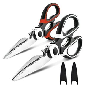 Kitchen Shears,2-Pack Heavy Duty Kitchen Scissors,Dishwasher Safe Meat Scissors,Kitchen Scissors for General Use for Chicken/Poultry/Fish/Meat