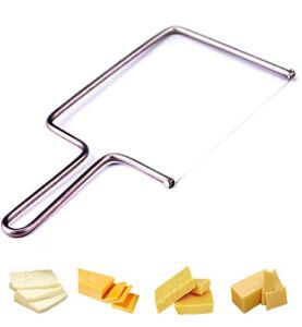 Cheese Slicer, Cheese Lyre Stainless Steel Cheese Wire Cutter – Cheese Knives Egg, Fruit, Dessert Slicer With Wire – Handheld Butter Cutter Tools for Soft Hard Block, With 2 Extra Wire