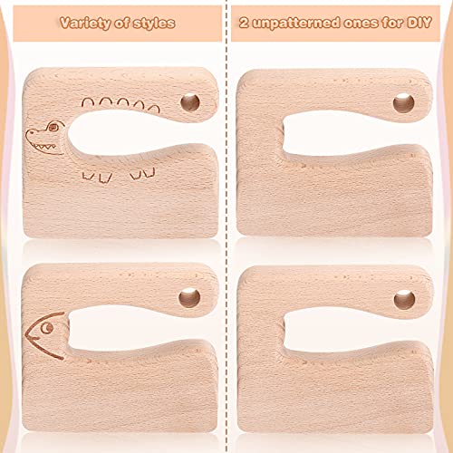 Honoson 4 Pieces Wooden Kids Knife 2 Patterns Safe Cutting Knife Wooden Cooking Chopper Kitchen Tools for Toddlers Cutting Fruit and Vegetable, for 2-8 Years Old | The Storepaperoomates Retail Market - Fast Affordable Shopping