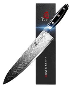 TUO Chef Knife – Kitchen Knives 10-inch High Carbon Stainless Steel – Pro Chef Vegetable Meat Knife with G10 Full Tang Handle – Black Hawk S Knives Including Gift Bo