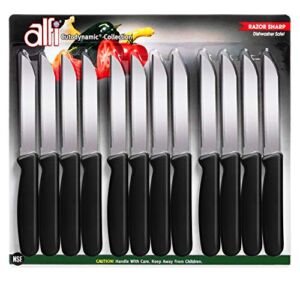 Alfi All-purpose Knives Aerospace Precision Pointed-tip – Made in USA (Classic Black, 12 pack)