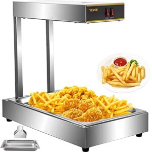 VEVOR 110V French Fry Food Warmer 22″x13″, 1000W French Fry Heat Lamp,Stainless Steel Heat Lamp Warmer 86-185?, Food Warmer Diaplay for French Fry, Heat Lamp Commercial for Fry Chicken