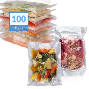 Reli. Vacuum Sealer Bags 6×10 in. | 100 Bags | Pre-Cut Embossed Vacuum Bags for Food | BPA Free | Vacuum Seal Bags for Sous Vide, Food Freezer Storage/Food Prep | Pint Size, Clear
