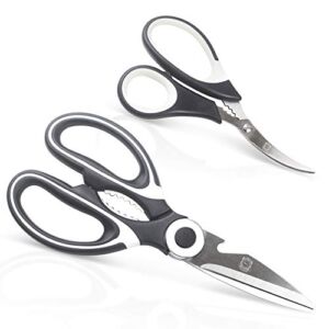 THNHA Kitchen Shears – Ultra Sharp Premium Heavy Duty Kitchen Shears and Multi Purpose Scissors Includes Seafood Scissors As a Bonus -Kitchen Heavy Duty Cooking Scissors