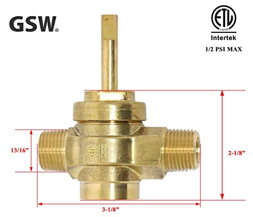 GSW WR-GV Copper Gas Valve with Handle for Commercial Wok Range, ETL Approved, 1/2″ NPT X 1/2″ NPT 1/2 PSI | The Storepaperoomates Retail Market - Fast Affordable Shopping