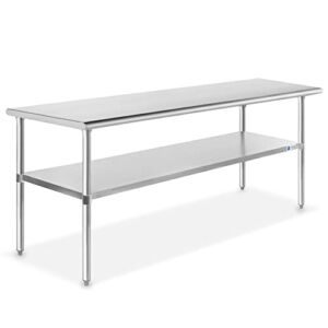 GRIDMANN Stainless Steel Work Table 60 x 30 Inches, NSF Commercial Kitchen Prep Table with Under Shelf for Restaurant and Home