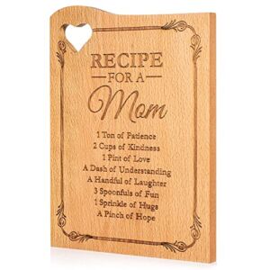 Wooden Cutting Boards for Mom 12 x 9″ – Engraved with Mother’s Poem – Kitchen Cutting Board Gift with a Heart Shaped Cut Out – Kitchen Presents for Christmas Gifts – Mom Gifts from Daughters