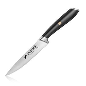 Saveur Selects 1026238 German Steel Forged 5″ Serrated Utility Knife