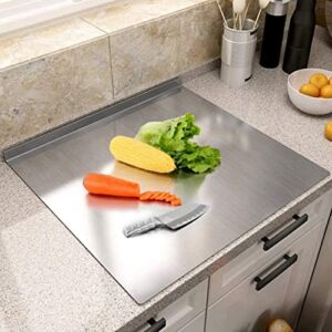 19.7×15.7 Inch Cutting Boards 304 Stainless Steel Chopping Board Baking Board Pastry Board Extra Large Cutting Board For Kitchen Meat Vegetable Fruit Fish Cheese Bread, Easy to Clean Cutting Mats
