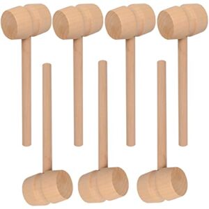 20 Pcs Large Wooden Hammers for Chocolate Heart,Natural Hard Wooden Hammer for Breakable Chocolate Heart Molds,Wooden Mallets for Valentine’s Day Chocolate Heart Mini Wooden Crab Hammer