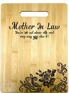 Gift for Mother In Law Engraved Bamboo Cutting board 9” x 12