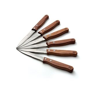 Outset QB90 Knife Set, 0.5 x 0.75 x 9 inches, Rosewood Steak Knives Set of 6