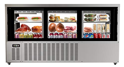 KoolMore 82″ Deli Case and Meat Display Stainless-Steel Refrigerator for Commercial Use, Multi-Tiered Shelves, Curved Glass Front, LED Lighting and Rolling Caster Wheels – 32 cu.ft, RD32C-SS | The Storepaperoomates Retail Market - Fast Affordable Shopping