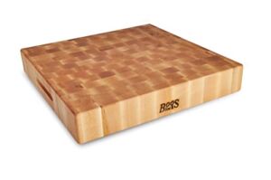 John Boos Block CCB183-S Classic Reversible Maple Wood End Grain Chopping Block, 18 Inches x 18 Inches x by 3 Inches