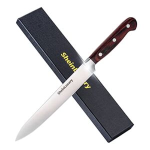 Chef Knives Kitchen Slicing Knife 8” Handmade Forged High Carbon Germany Stainless Steel Meat Knife Super Sharp paring knife with Black Color Wood Ergonomic Handle for Home Cook or Kitchen