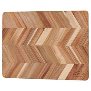 Acacia Wood Cutting Board for Kitchen, Large Wooden Chopping Board for Meat, Fruits, Cheese Vegetable, Reversible Charcuterie Board 14.2x 11in