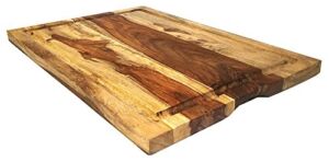 Mountain Woods Brown Large Organic Hardwood Sheesham Cutting Board w/Juice groove | Cheese Board | Chopping board | Charcuterie board | Butcher Block – 22″ x 15″