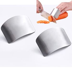 Finger Guards For Cutting, 2PCS Kitchen Tool Stainless Steel Finger Guard Finger Protector, Avoid Hurting When Slicing and Dicing Kitchen Safe Chop Cut Tool