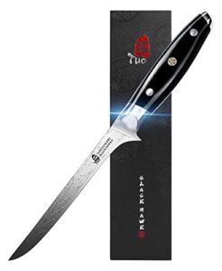 TUO Boning Knife – 7 inch Fillet Knife Professional Small Kitchen Knife – Full Tang G10 Handle – Black Hawk S Series with Gift Box