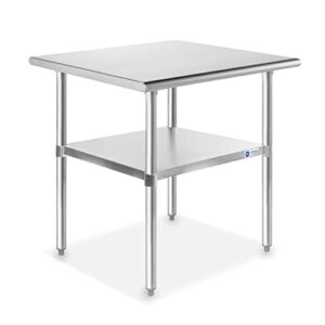 GRIDMANN Stainless Steel Work Table 30 x 24 Inches, NSF Commercial Kitchen Prep Table with Under Shelf for Restaurant and Home