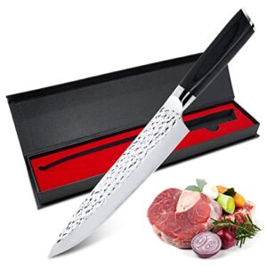 Chef Knife, Jepwe Kitchen Knife 8 Inch Sharp Chopping Knife Professional Meat Cutting Knife German High Carbon Stainless Steel Chefs Knife, Cooking Knife with Ergonomic Handle and Gift Box