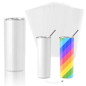 Sublimation Shrink Wrap Sleeves,5×10 Inch Clear Sublimation Heat Transfer Shrink Tube Bands for Water Bottle,Mugs,Cups,Tumblers,Shrink Wrap Film for Sublimation Blanks,50 Pcs