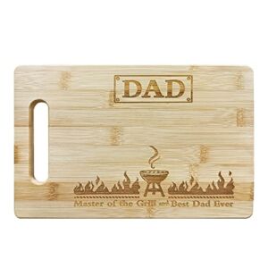 WDSLSING Bamboo Cutting Board Master of the Grill Dad Birthday Rectangle Gifts for Dad Father’s day (10.6X7 inch)