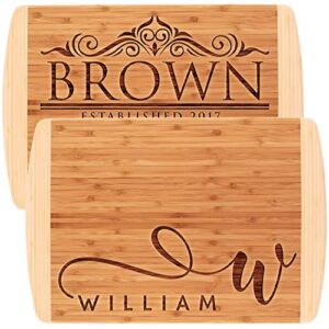 Personalized Cutting Board, 11 Designs, 18×12, Elegant Bamboo Cutting Board – Gifts for the Couples, Gift for Her, Gift for Parents and Grandma, Kitchen Sign
