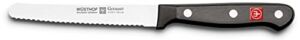 WÜSTHOF Gourmet Four and a half Inch Serrated Utility Knife | 4.5″ Serrated German Utility Knife | Precise Laser Cut High Carbon Stainless Steel Serrated Utility Knife – Model