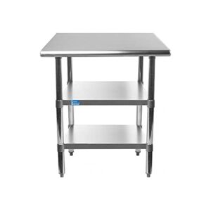 Stainless Steel Table with 2 Shelves + Optional Casters | Choose from 43 Sizes | NSF Metal Work Table for Kitchen Prep Utility | Commercial and Residential Applications