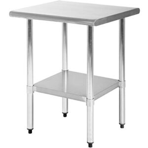 FDW Kitchen Work Table Stainless Steel 24×24 Inch Work Table Heavy Duty Commercial Home Kitchen Work Table