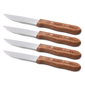 Custom Monogrammed Wood Steak Knives – Couples Housewarming Gift – Engraved and Personalized (4)