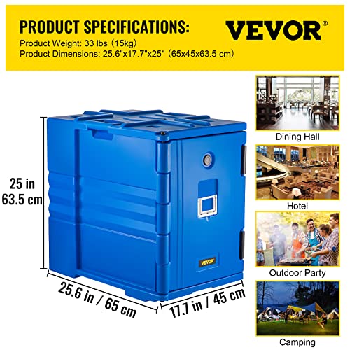 VEVOR Insulated Food Pan Carrier, 82 Qt Hot Box for Catering, LLDPE Food Box Carrier w/ Double Buckles, Front Loading Food Warmer w/ Handles, Stackable End Loader for Restaurant, Canteen, etc. Blue | The Storepaperoomates Retail Market - Fast Affordable Shopping
