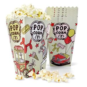 [46 oz, 50-Count, Amusement] Papernain Paper Popcorn Boxes, Disposable Buckets