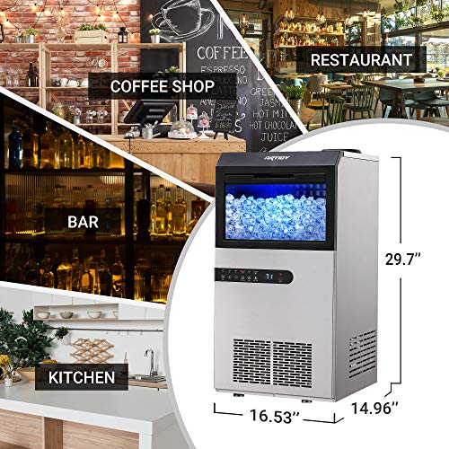 Artidy Commercial Ice Maker Machine, 100LBS/24H Clear Square Ice Cube,33LBS Ice Storage Capacity with Auto Clean and LED Temperature Display for Home,Restaurant,Bar,Coffee Shop,Kitchen | The Storepaperoomates Retail Market - Fast Affordable Shopping