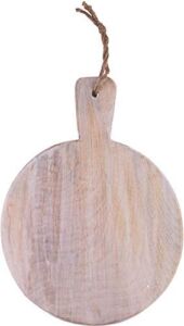 Palais Dinnerware Mango Wood Cutting Board – Wooden Butcher Block (10″ Round Mango Wood with Handle)