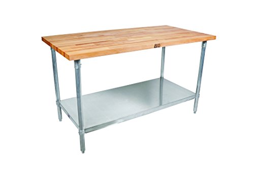 John Boos JNS09 Maple Top Work Table with Galvanized Steel Base and Adjustable Galvanized Lower Shelf, 48″ Long x 30″ Wide x 1-1/2″ Thick | The Storepaperoomates Retail Market - Fast Affordable Shopping