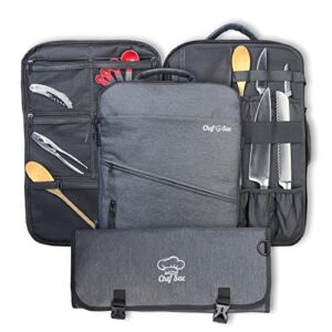 Chef Knife Bag Backpack Set with Knife Roll | Knife Case with 40+ Pockets for Knives and Culinary Tools | Great Knife Bag for Chefs & Culinary Students | Knives & Tools Not Included