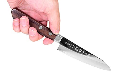 Seki Japan Japanese Seki SANBONSUGI Utility Petty Knife, 8A Stainless Steel Fruit Knife, Rose Wood Handle, 120 mm (4.7 in) | The Storepaperoomates Retail Market - Fast Affordable Shopping