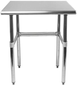 Commercial Stainless Steel Food Prep Work Table with Crossbar Open Base 18 x 24