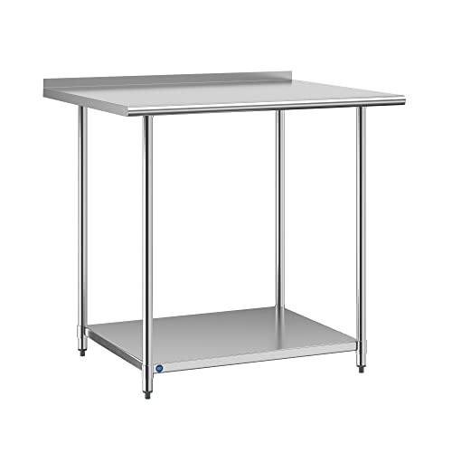 Krollen Industrial 30″ x 36″ 18 Gauge 430 Stainless Steel Work Table with Undershelf | The Storepaperoomates Retail Market - Fast Affordable Shopping