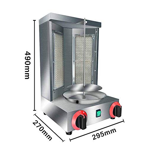 Zz Pro Shawarma Doner Kebab Machine Gyro Grill with 2 Burner Vertical Broiler for Commercial home Kitchen | The Storepaperoomates Retail Market - Fast Affordable Shopping