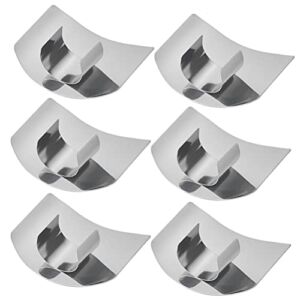 6 Pcs Stainless Steel Finger Guard, Finger Guards for Cutting Kitchen Tool Finger Guard Stainless Steel Finger Protector Avoid Hurting, Finger Protector for Dicing and Slicing in Kitchens (Silver)