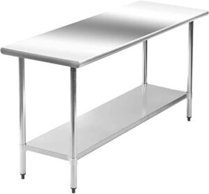 24″ x 48″ Kitchen Work Table Stainless Steel Table Commercial Work Prep Table Scratch Resistent and Antirust Heavy Duty Metal Table with Adjustable Table Foot for Restaurant, Kitchen